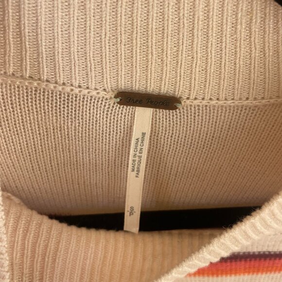 Free People Cream Stripped Sweater - Picture 3 of 7